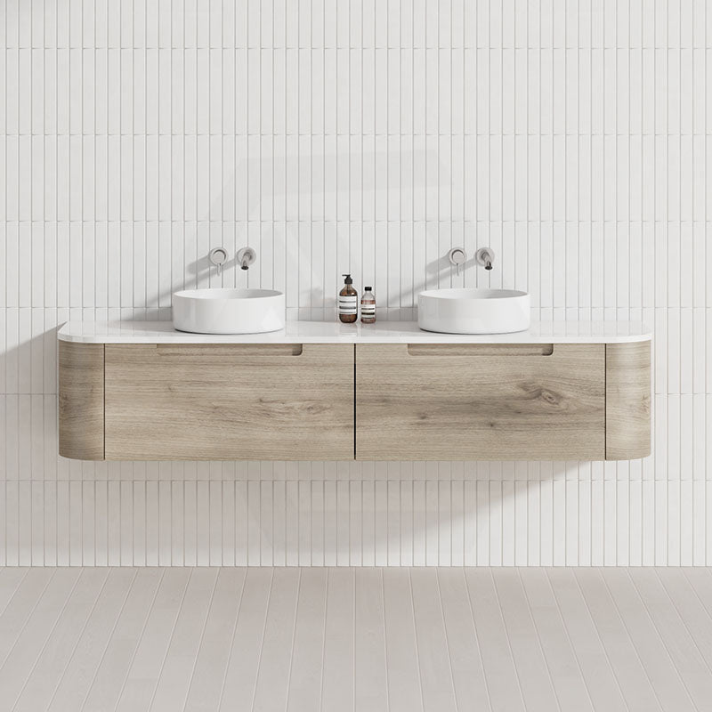 750 - 1800Mm Hamilton Wall Hung Curved Vanity Minimalistic Style Cabinet Only For Bathroom Matt