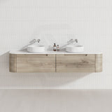 750 - 1800Mm Hamilton Wall Hung Curved Vanity Minimalistic Style Cabinet Only For Bathroom Matt