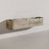 1800mm Aulic Hamilton Wall Hung Vanity Natural Timber Grains Max Finish & Stone Top Bathroom Available