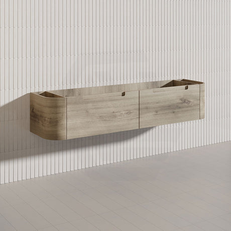 1800mm Aulic Hamilton Wall Hung Vanity Natural Timber Grains Max Finish & Stone Top Bathroom Available