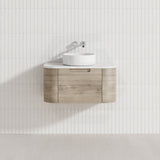 750 - 1800Mm Hamilton Wall Hung Curved Vanity Minimalistic Style Cabinet Only For Bathroom Matt