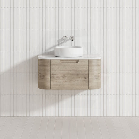 750 - 1800Mm Hamilton Wall Hung Curved Vanity Minimalistic Style Cabinet Only For Bathroom Matt