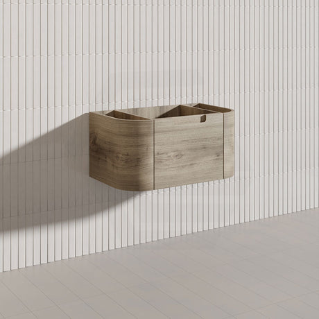 750mm Aulic Hamilton Wall Hung Vanity Natural Timber Grains Max Finish & Stone Top Bathroom Available