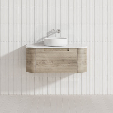 750 - 1800Mm Hamilton Wall Hung Curved Vanity Minimalistic Style Cabinet Only For Bathroom Matt