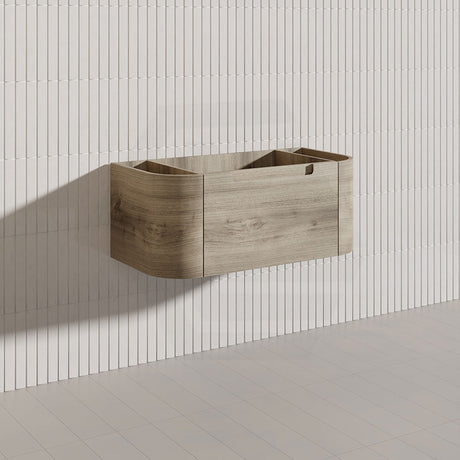 900mm Aulic Hamilton Wall Hung Vanity Natural Timber Grains Max Finish & Stone Top Bathroom Available