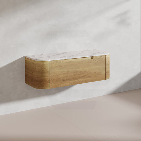 1200mm Aulic Carita Wall Hung Vanity Natural Timber Grains Stone Top Bathroom Available