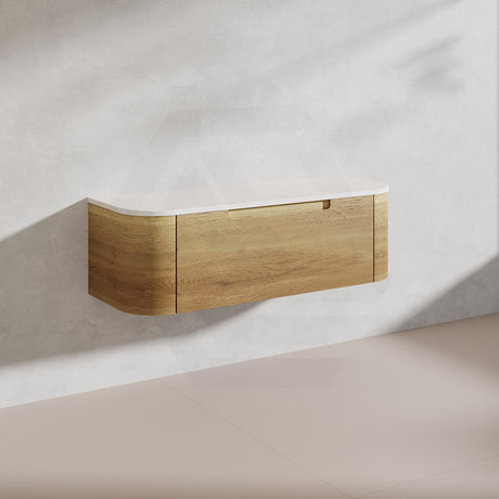 1200mm Aulic Carita Wall Hung Vanity Natural Timber Grains Stone Top Bathroom Available