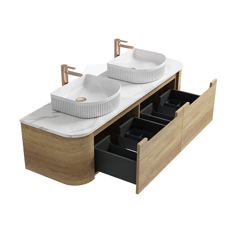 Carita 1800mm Wall Hung Vanity — Natural Timber Grain