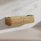 1500mm Aulic Carita Wall Hung Vanity Single/Double Bowls Natural Timber Grains Stone Top Bathroom Available