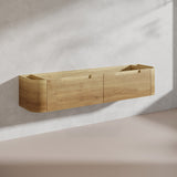 1800mm Aulic Carita Wall Hung Vanity Single/Double Bowls Natural Timber Grains Stone Top Bathroom Available