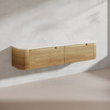 1800mm Aulic Carita Wall Hung Vanity Single/Double Bowls Natural Timber Grains Stone Top Bathroom Available