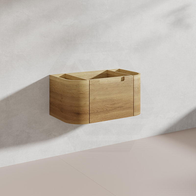 750mm Aulic Carita Wall Hung Vanity Natural Timber Grains Stone Top Bathroom Available