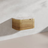 750mm Aulic Carita Wall Hung Vanity Natural Timber Grains Stone Top Bathroom Available