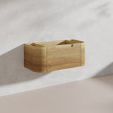 900mm Aulic Carita Wall Hung Vanity Natural Timber Grains Stone Top Bathroom Available