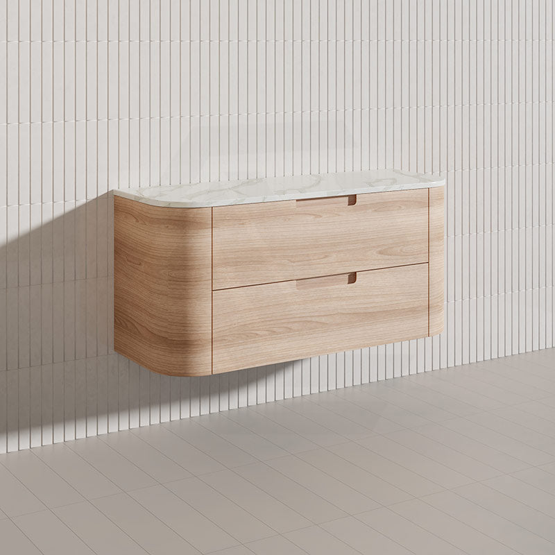 1200mm Aulic Briony Wall Hung Single Bowl Vanity Drawer Timber Plywood Cabinet Mia Finish & Stone Top