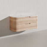 1200mm Aulic Briony Wall Hung Single Bowl Vanity Drawer Timber Plywood Cabinet Mia Finish & Stone Top