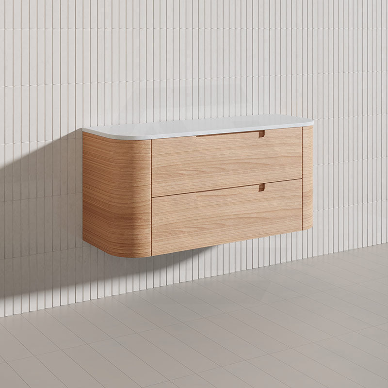 1200mm Aulic Briony Wall Hung Single Bowl Vanity Drawer Timber Plywood Cabinet Mia Finish & Stone Top
