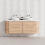 750-1800mm Aulic Briony Wall Hung Vanity Drawer Timber Plywood Cabinet Mia Finish & Stone Top