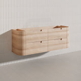 1500mm Aulic Briony Wall Hung Single/Double Bowls Vanity Drawer Timber Plywood Cabinet Mia Finish & Stone Top