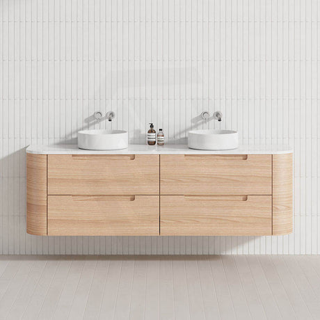 750-1800mm Aulic Briony Wall Hung Vanity Drawer Timber Plywood Cabinet Mia Finish & Stone Top