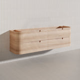 1800mm Aulic Briony Wall Hung Single/Double Bowls Vanity Drawer Timber Plywood Cabinet Mia Finish & Stone Top