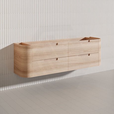 1800mm Aulic Briony Wall Hung Single/Double Bowls Vanity Drawer Timber Plywood Cabinet Mia Finish & Stone Top