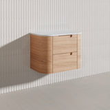 750mm Aulic Briony Wall Hung Single Bowl Vanity Drawer Timber Plywood Cabinet Mia Finish & Stone Top