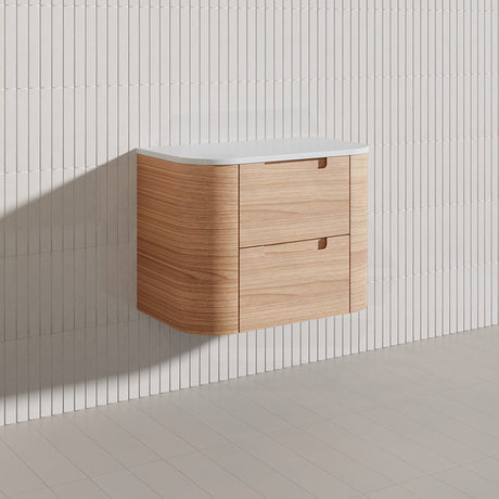 750mm Aulic Briony Wall Hung Single Bowl Vanity Drawer Timber Plywood Cabinet Mia Finish & Stone Top