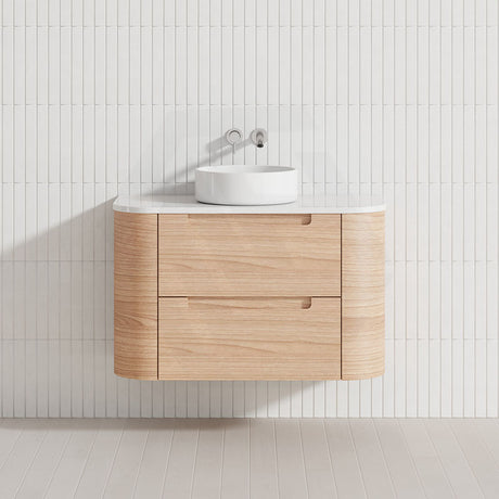 750-1800mm Aulic Briony Wall Hung Vanity Drawer Timber Plywood Cabinet Mia Finish & Stone Top