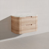 900mm Aulic Briony Wall Hung Single Bowl Vanity Drawer Timber Plywood Cabinet Mia Finish & Stone Top