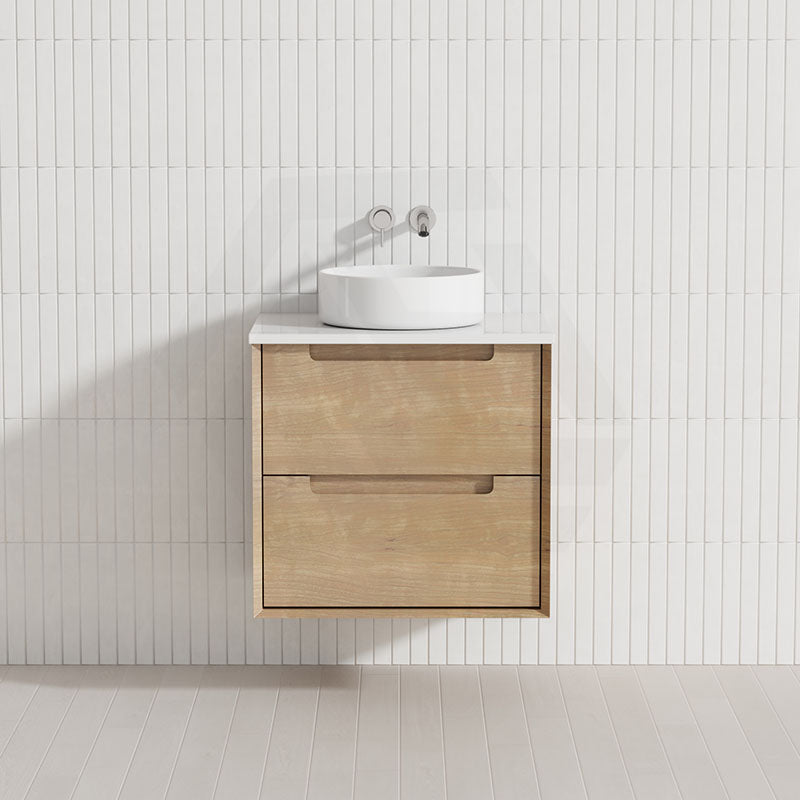 600-1500mm Aulic Moreno Wall Hung Vanity Natural Timber Grains Carita Finish & Stone Top Bathroom Available