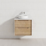 600-1500mm Aulic Moreno Wall Hung Vanity Natural Timber Grains Carita Finish & Stone Top Bathroom Available