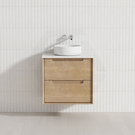 600-1500mm Aulic Moreno Wall Hung Vanity Natural Timber Grains Carita Finish & Stone Top Bathroom Available