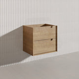 600mm Aulic Moreno Wall Hung Vanity Natural Timber Grains Carita Finish & Stone Top Bathroom Available