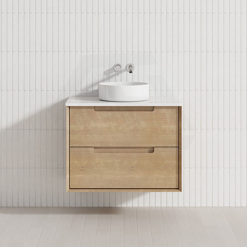 600-1500mm Aulic Moreno Wall Hung Vanity Natural Timber Grains Carita Finish & Stone Top Bathroom Available