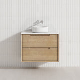 600-1500mm Aulic Moreno Wall Hung Vanity Natural Timber Grains Carita Finish & Stone Top Bathroom Available