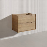 750mm Aulic Moreno Wall Hung Vanity Natural Timber Grains Carita Finish & Stone Top Bathroom Available