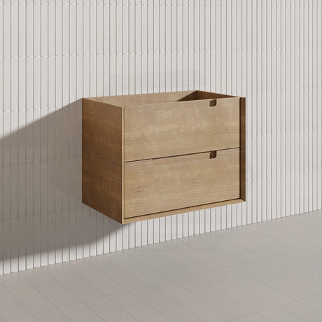 750mm Aulic Moreno Wall Hung Vanity Natural Timber Grains Carita Finish & Stone Top Bathroom Available
