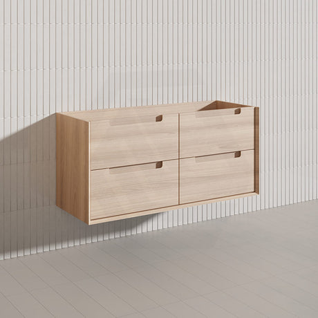 1200mm Aulic Ainsley Wall Hung Vanity Natural Timber Grains Mia Finish & Stone Top Bathroom Available