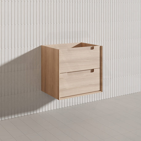 600mm Aulic Ainsley Wall Hung Vanity Natural Timber Grains Mia Finish & Stone Top Bathroom Available