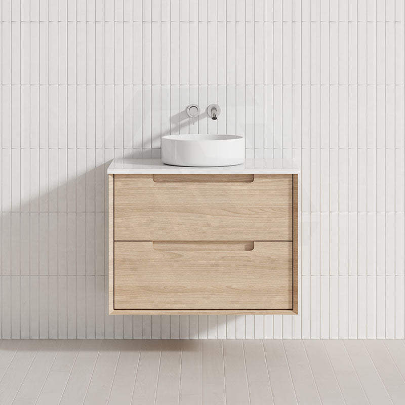 600-1500mm Aulic Ainsley Wall Hung Vanity Natural Timber Grains Mia Finish & Stone Top Bathroom Available