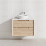 600-1500mm Aulic Ainsley Wall Hung Vanity Natural Timber Grains Mia Finish & Stone Top Bathroom Available