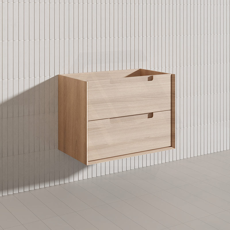750mm Aulic Ainsley Wall Hung Vanity Natural Timber Grains Mia Finish & Stone Top Bathroom Available