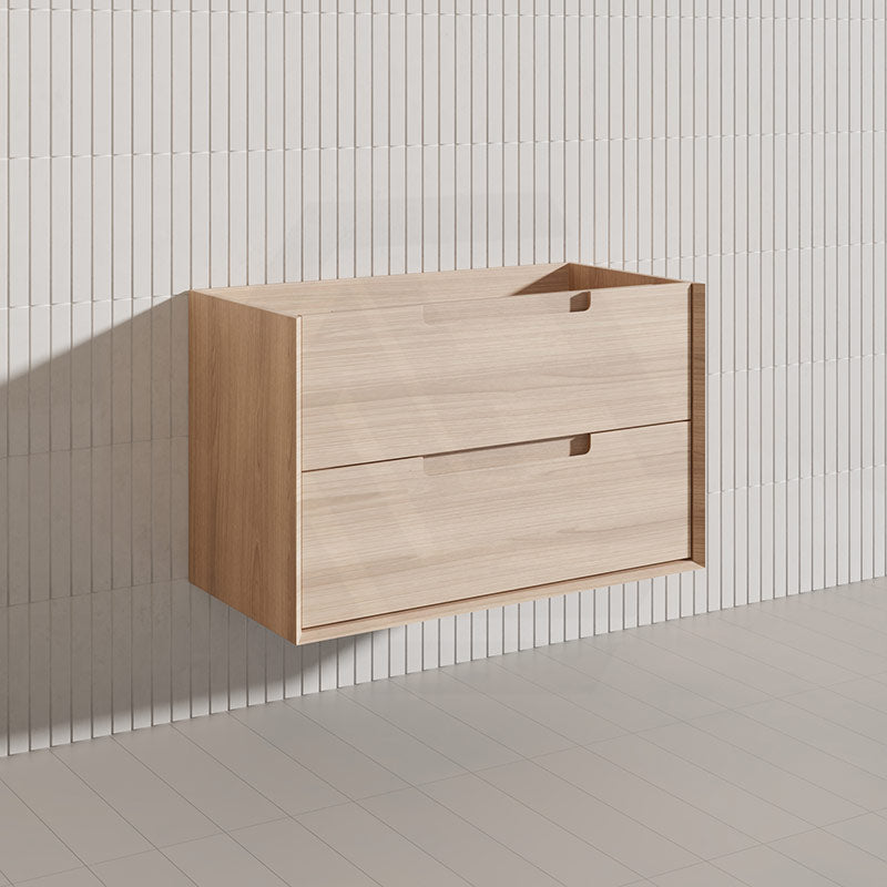 900mm Aulic Ainsley Wall Hung Vanity Natural Timber Grains Mia Finish & Stone Top Bathroom Available