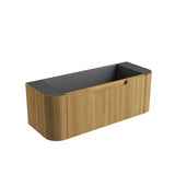 Aulic Varcelli Mono 750-1800mm Curved Warm Harvest Oak V-groove Wall Hung Vanity with Finger Pull Drawers