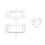 Aulic Varcelli Mono 750-1800mm Curved Warm Harvest Oak V-groove Wall Hung Vanity with Finger Pull Drawers