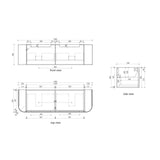 Aulic Varcelli Mono 750-1800mm Curved Warm Harvest Oak V-groove Wall Hung Vanity with Finger Pull Drawers