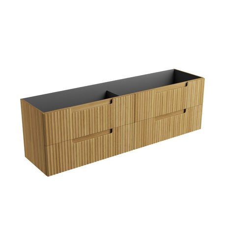 Aulic Lovina Tier 600-1800mm Harvest Oak Fluted Wall Hung Vanity with Finger Pull Drawers