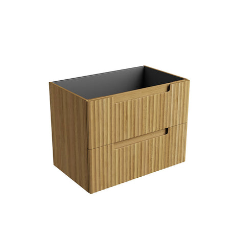 Aulic Lovina Tier 600-1800mm Harvest Oak Fluted Wall Hung Vanity with Finger Pull Drawers
