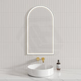 N#1(Nickel) Aulic Canterbury 503X903Mm Brushed Nickel Framed Touchless Arch Backlit Led Mirror
